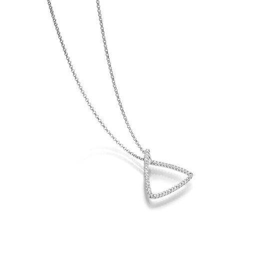 WILHELM MÜLLER - Halskette Dreiecksform in Silber und mit Zirkonia