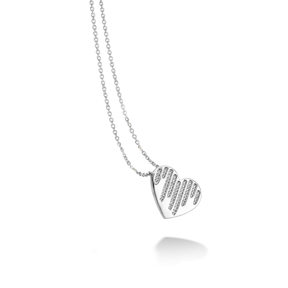 WILHELM MÜLLER - Halsette Herzform mit Zirkonia in Silber+ Silber vergoldet