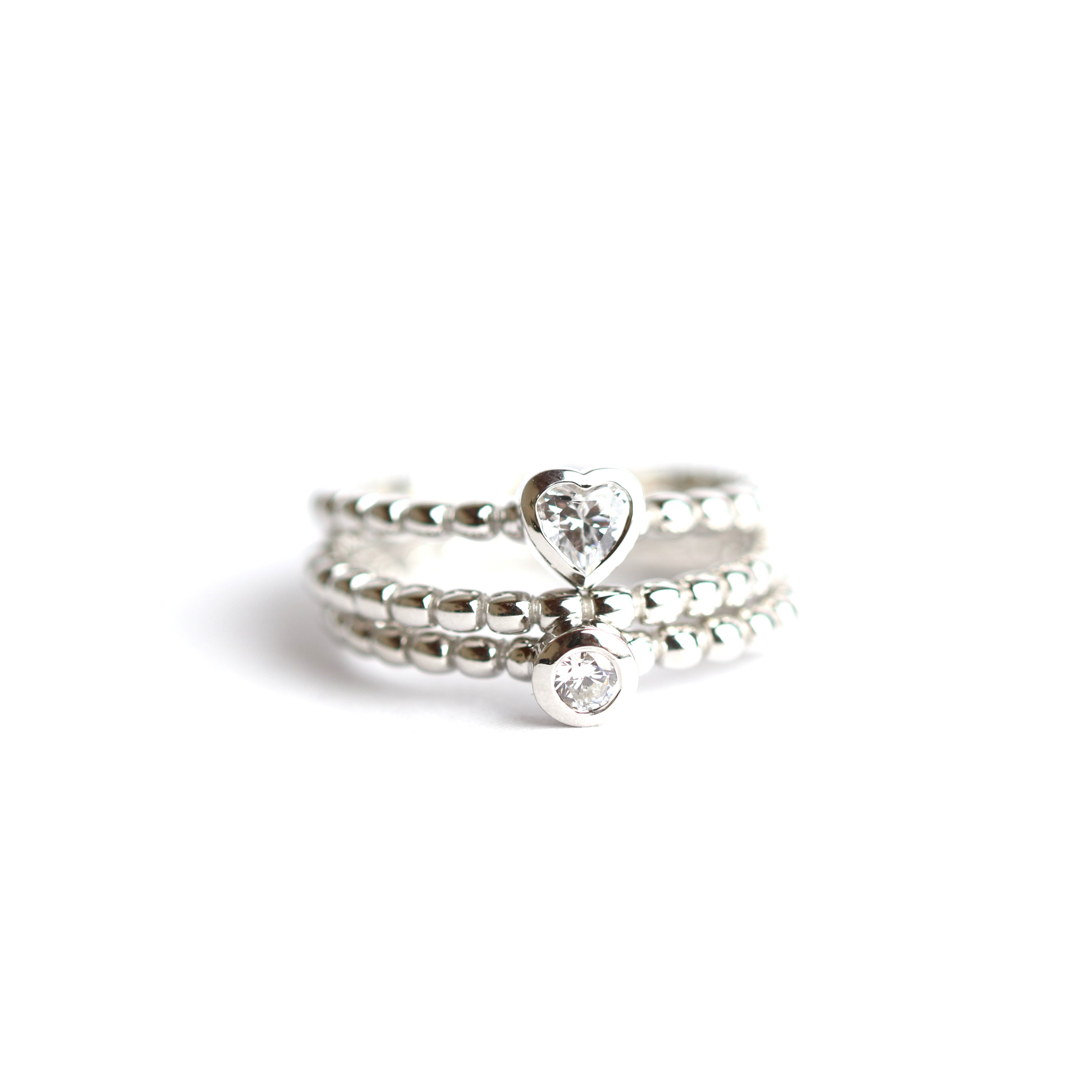 WIILHELM MÜLLER - Ringe 3-er Set in Silber mit Zikronia