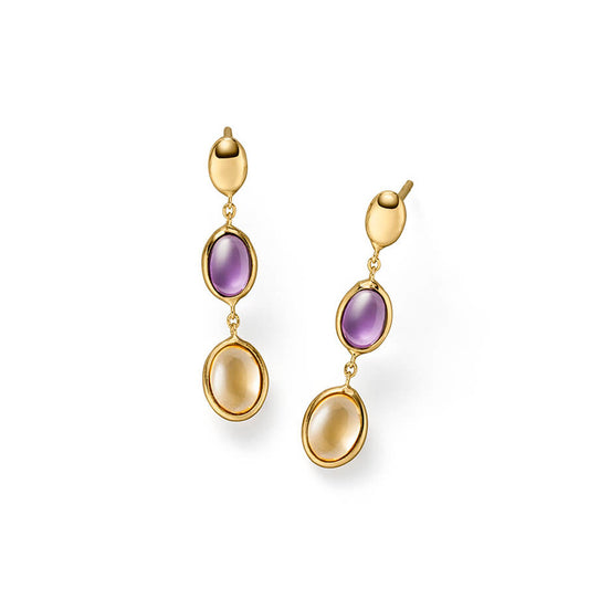 ELAINE FIRENZE - Ohrhänger in Gold mit Citrin amethyst
