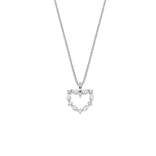 VIVENTY - Halskette in Silber mit Herz besetzt mit Zirkonia