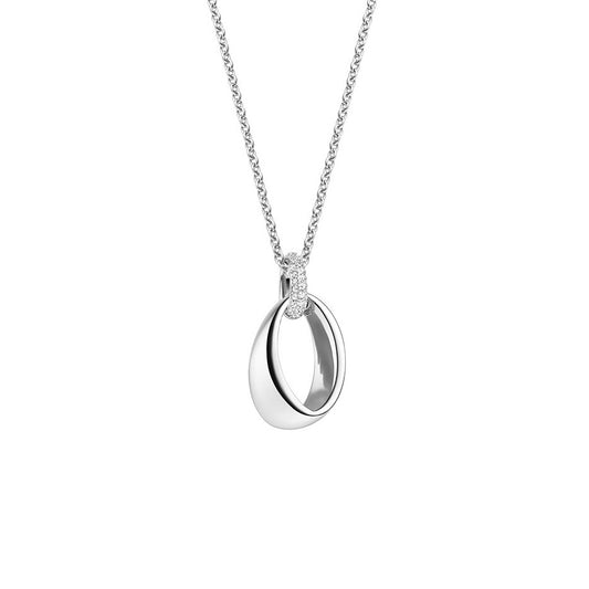 VIVENTY - Halskette in Silber mit poliertem Anhänger mit Zirkonia