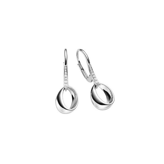 VIVENTY - Ohrhänger in Silber mit polierten Anhänger mit Zirkonia