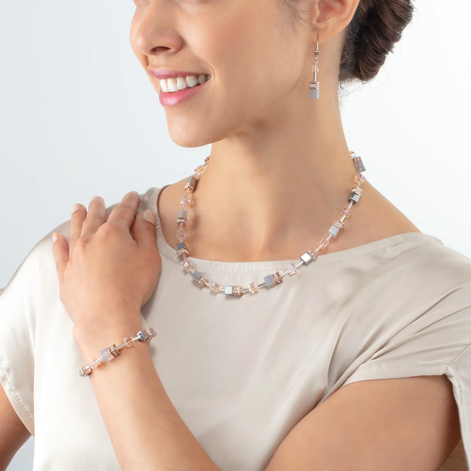 COEUR DE LION - Halskette GeoCUBE® Iconic Precious roségold-peach Edelstahl - Juwelier Donkel