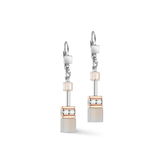 COEUR DE LION - Ohrhänger GeoCUBE® Iconic Precious roségold-peach in Edelstahl Grau