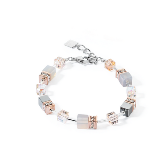 COEUR DE LION - Armkette GeoCUBE® Iconic Precious roségold-peach in Edelstahl Grau
