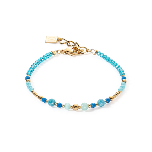 COEUR DE LION - Armkette Princess Spheres türkis in Edelstahl Gold