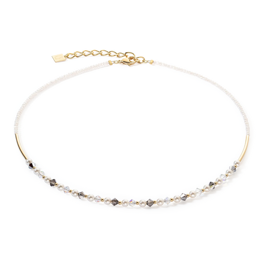 COEUR DE LION - Halskette Princess Pearls mit Kristallen in Edelstahl Gold