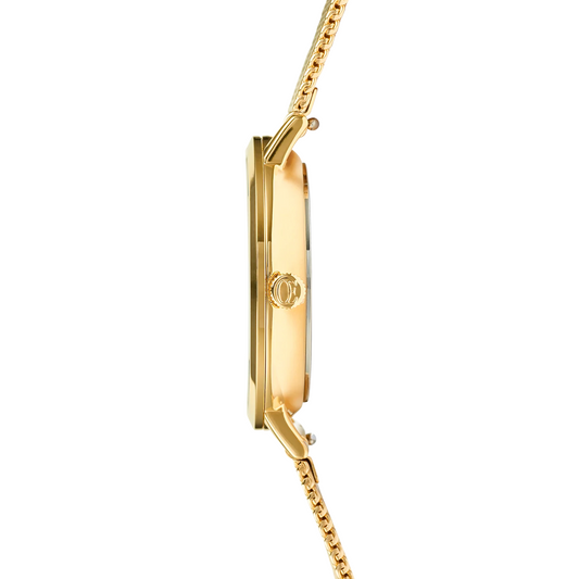 COEUR DE LION - Damenuhr White mit Milanaiseband in Edelstahl Gold