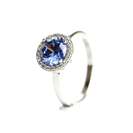 WILHELM MÜLLER - Ring in Silber mit dunkelblauem Zirkonia