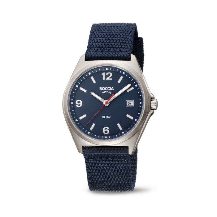 Boccia Titanium Herrenuhr blau 39mm