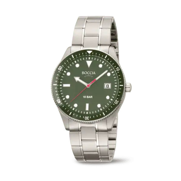 BOCCIA - Titanium Herrenuhr grün 39mm 3664-05