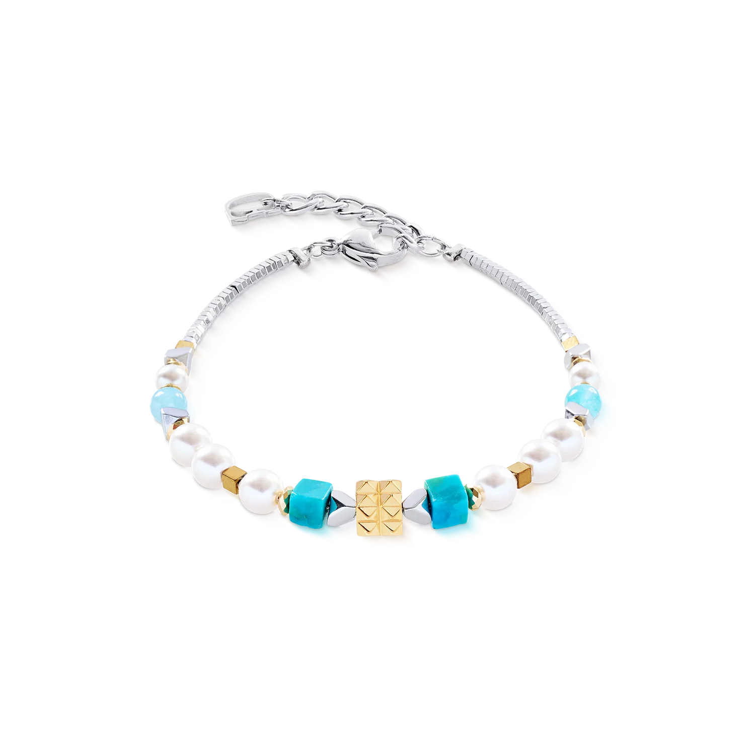 Armband Modern Elegance Spikes gold-türkis