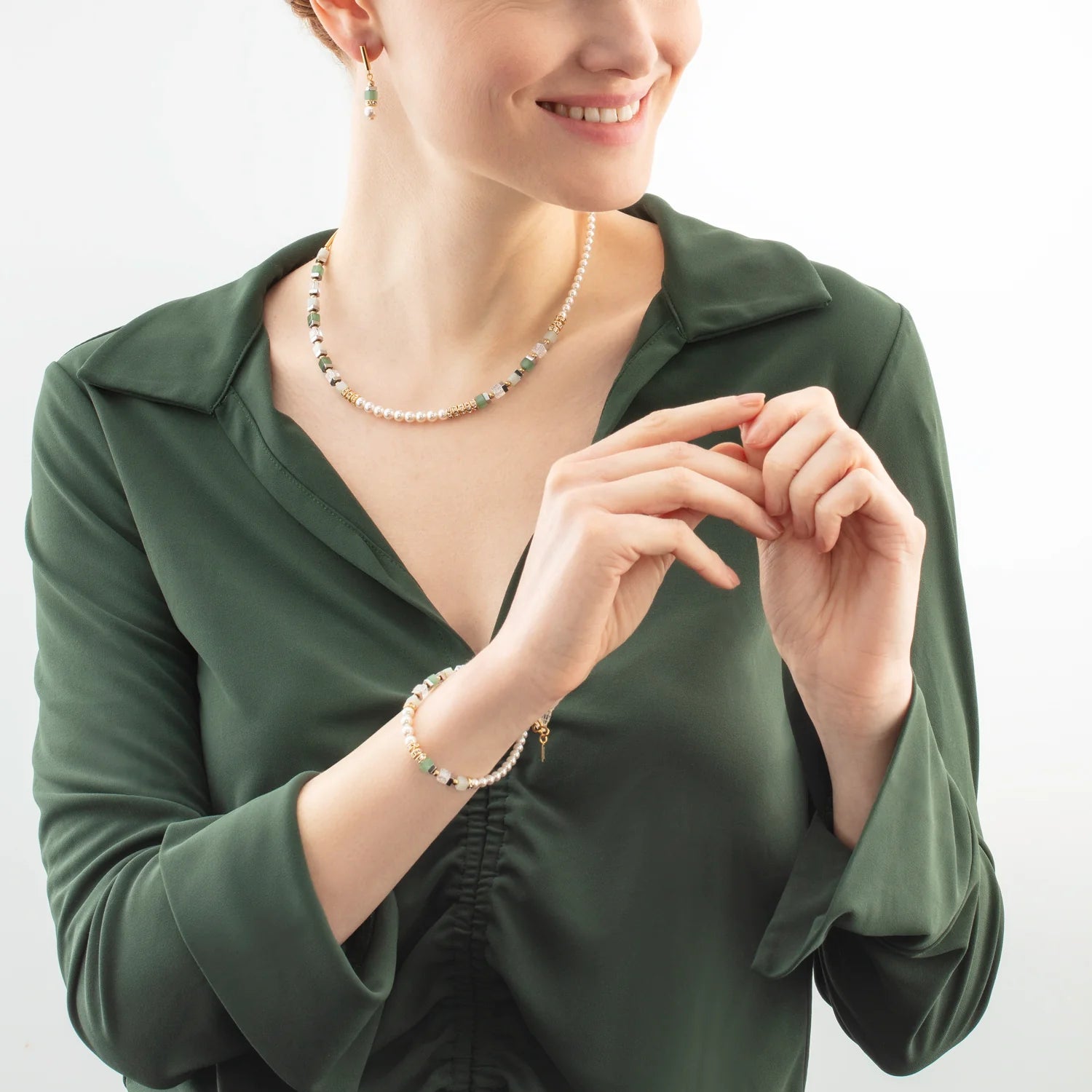 COEUR DE LION  - Precious Fusion Offset Armband gold-grün