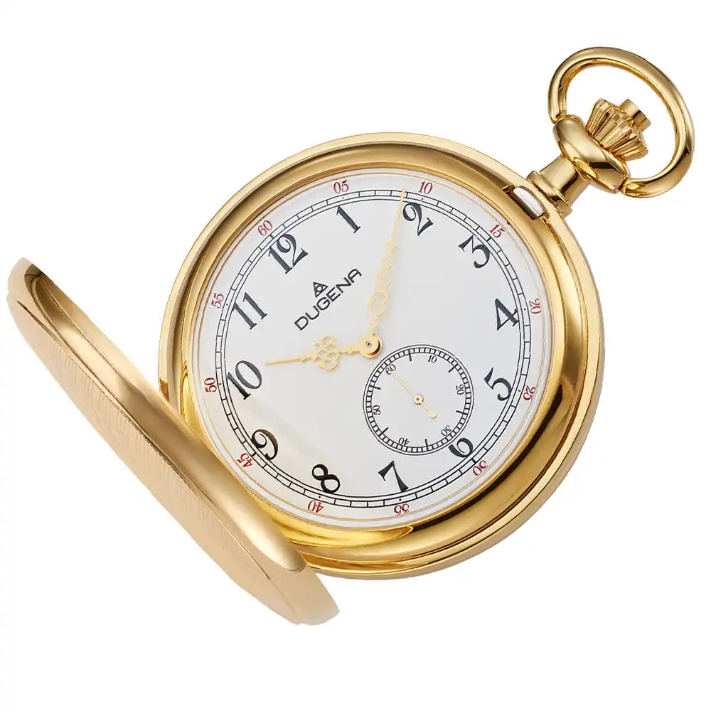 DUGENA - Savonette Taschenuhr Gold Weiß