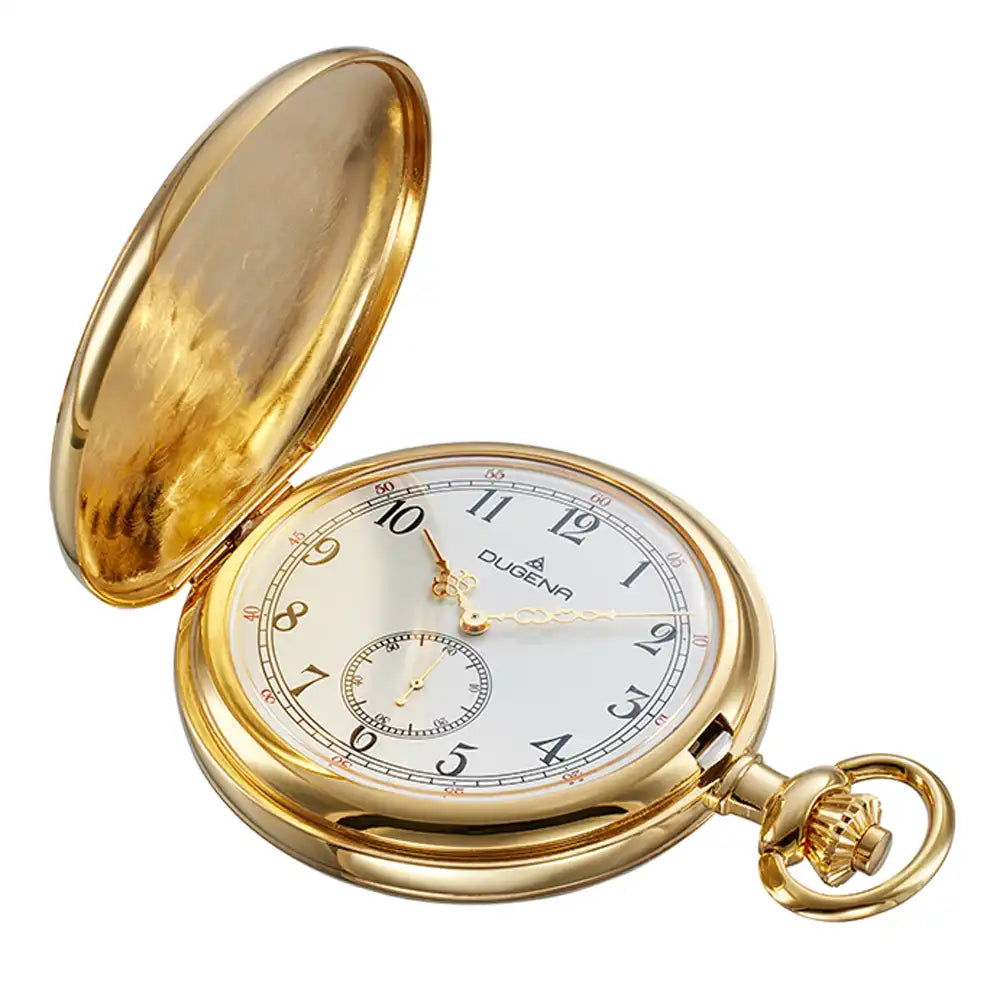 DUGENA - Savonette Taschenuhr Gold Weiß