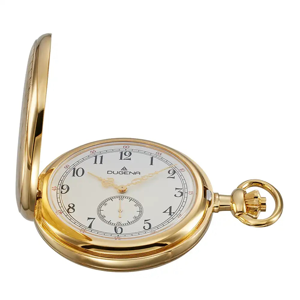 DUGENA - Savonette Taschenuhr Gold Weiß