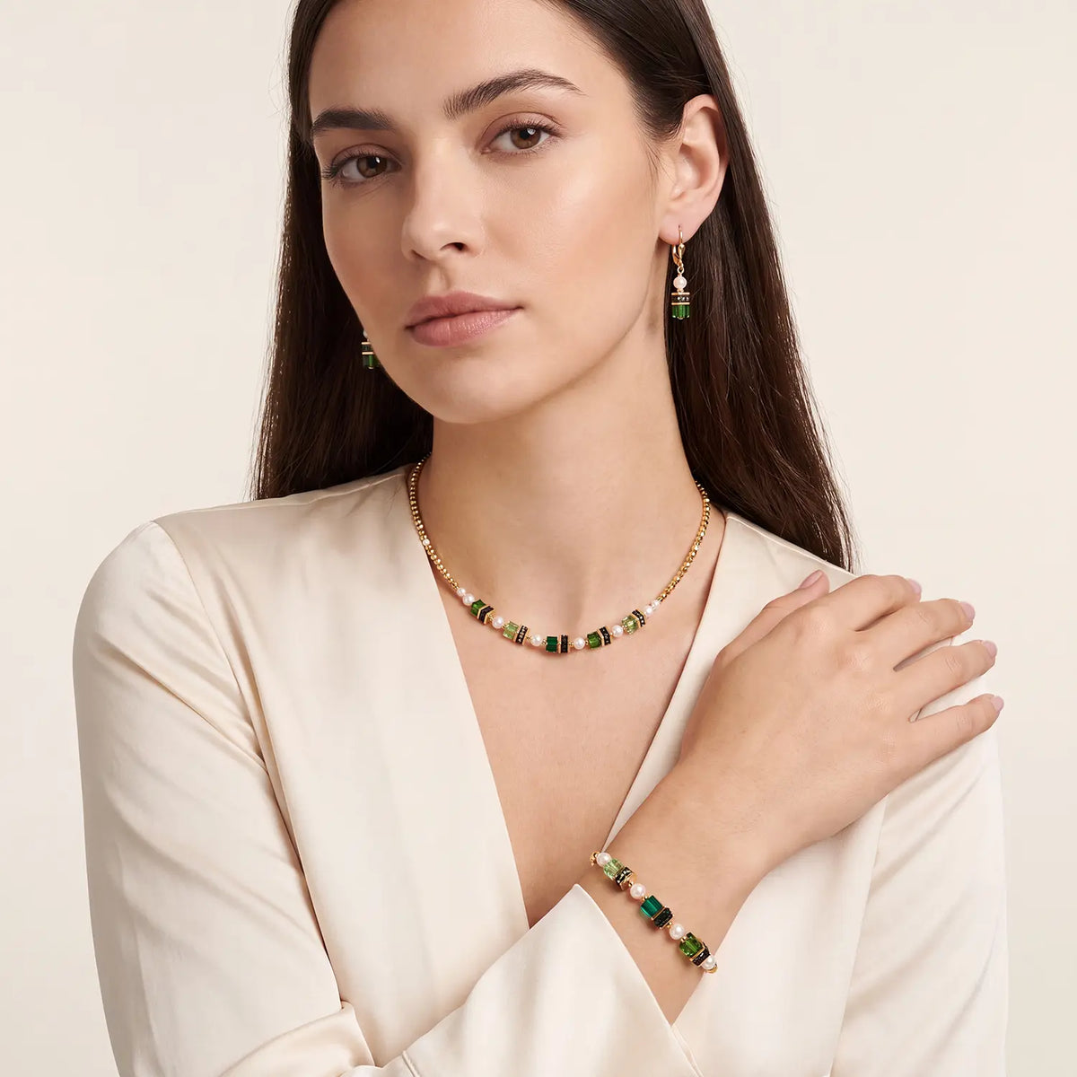 Halskette Sparkling Princess gold-emerald