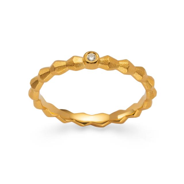BASTIAN INVERUN - Ring vergoldet matt mit Brillant 0,02ct