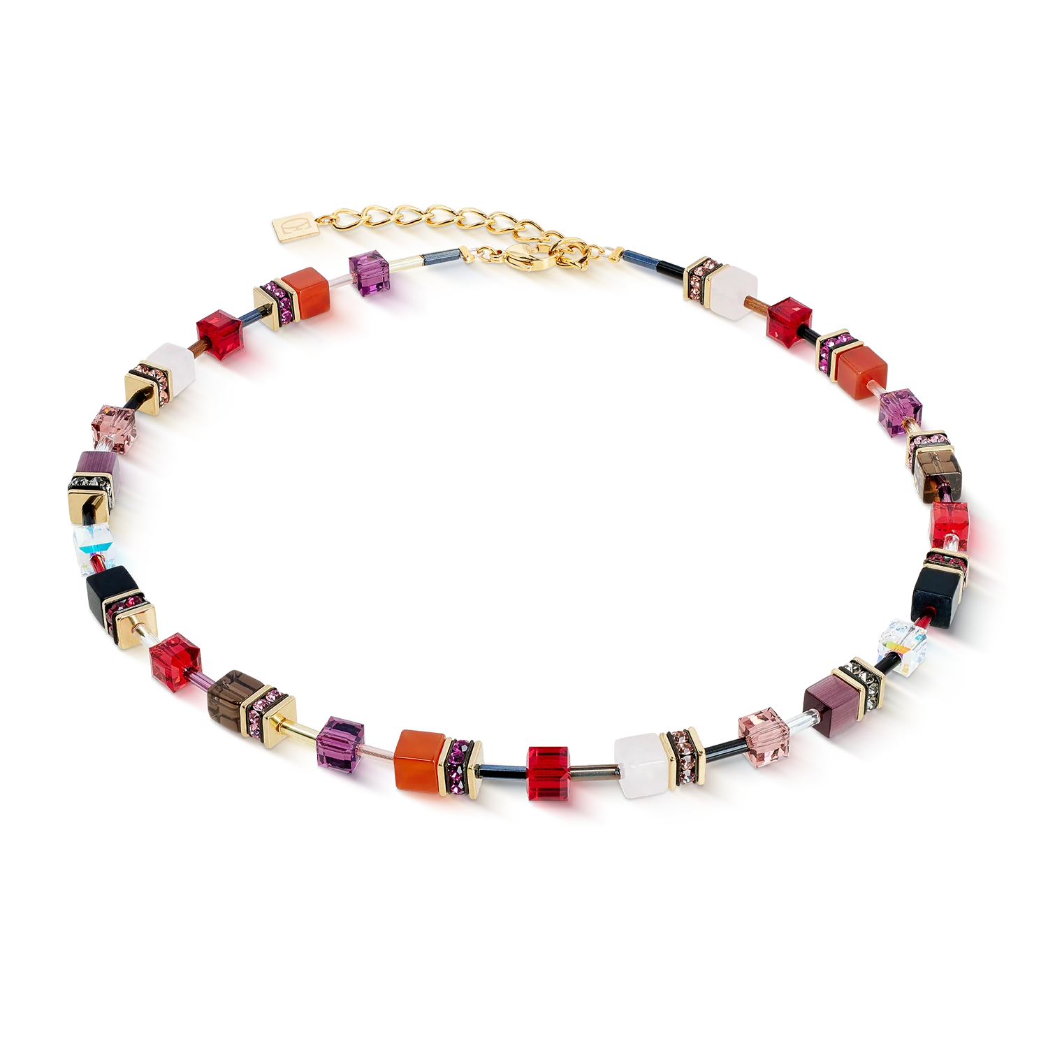 COEUR DE LION - GeoCUBE® Iconic Precious Halskette Festive rot