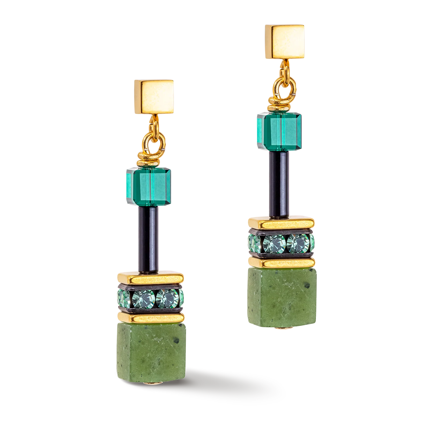 COEUR DE LION - GeoCUBE® Iconic Precious Ohrringe grün
