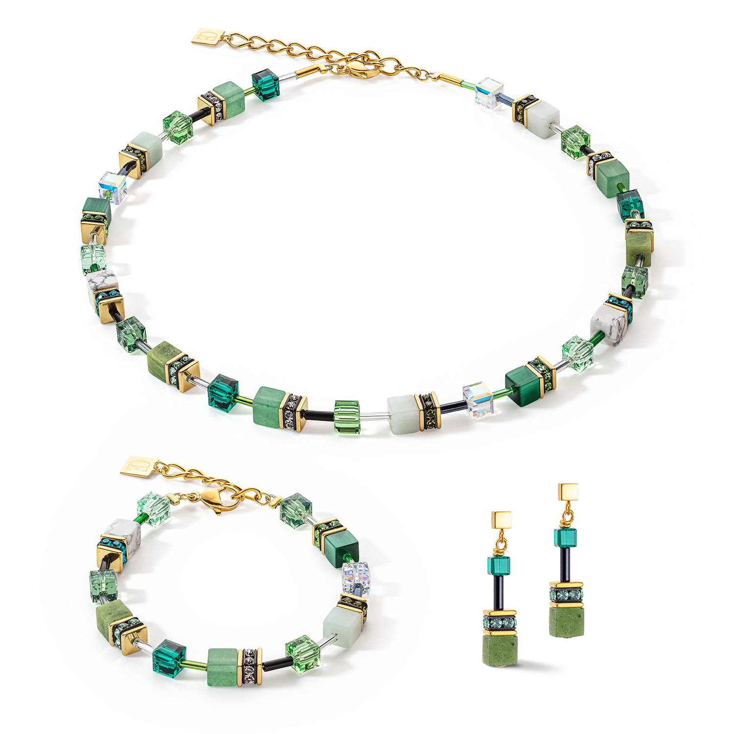 COEUR DE LION - GeoCUBE® Iconic Precious Armband grün