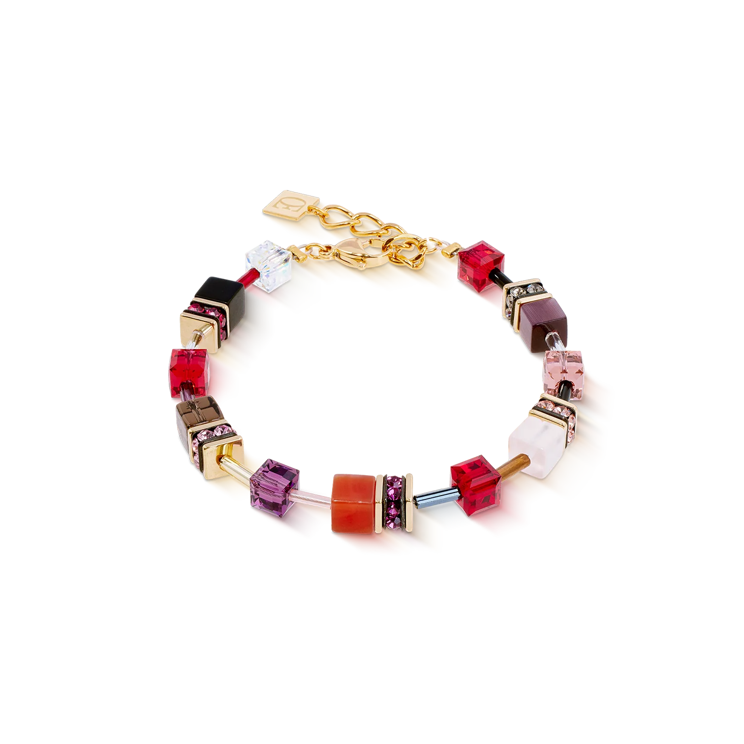 COEUR DE LION - GeoCUBE® Iconic Precious Armband Festive rot