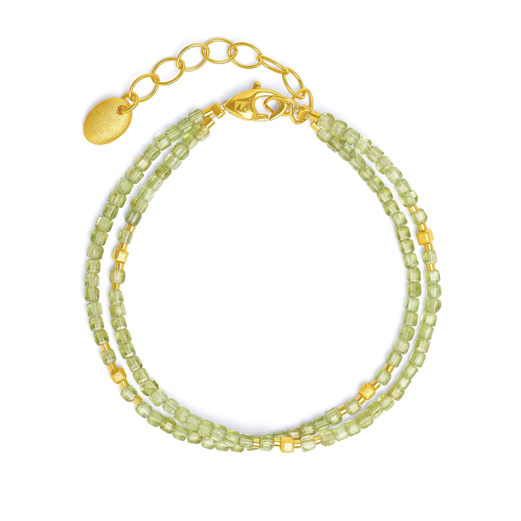 Cusenia Designlinie Cubes Peridot Armkette