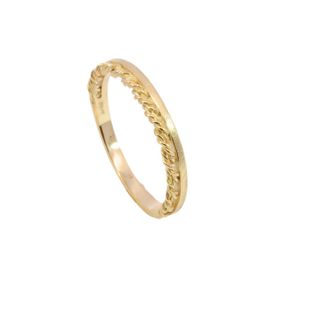 WILHELM MÜLLER - Ring 585 Gelbgold gedreht eismattiert 