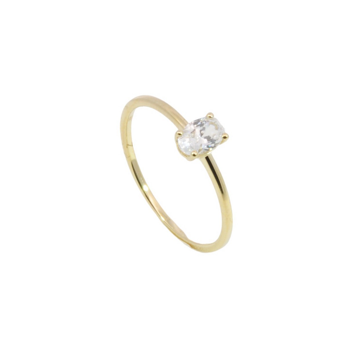 Damenring – Gelbgold 333 mit ovalem Zirkonia in zartem Design