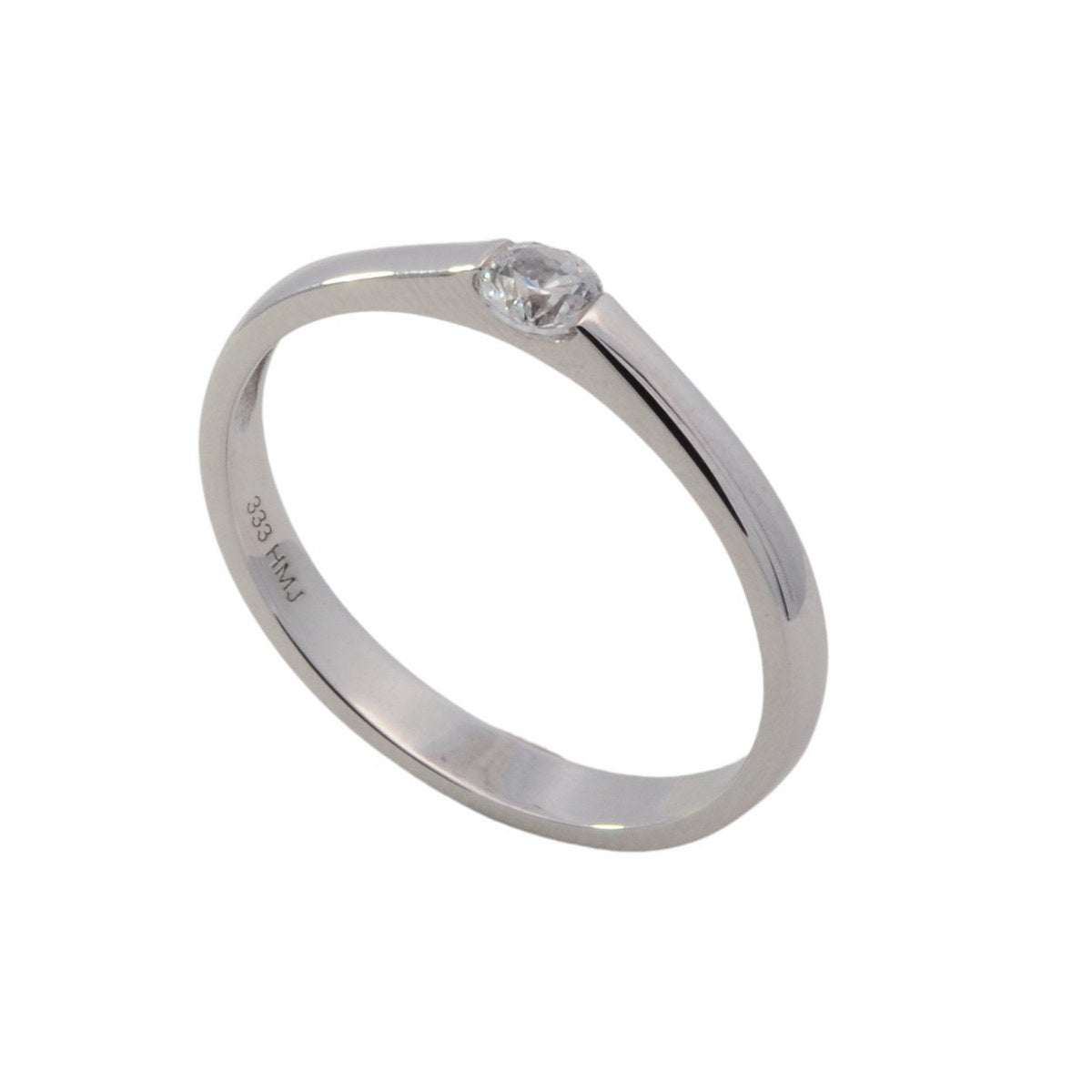 leganter Damenring – Weißgold 333 mit 3,5 mm Zirkonia