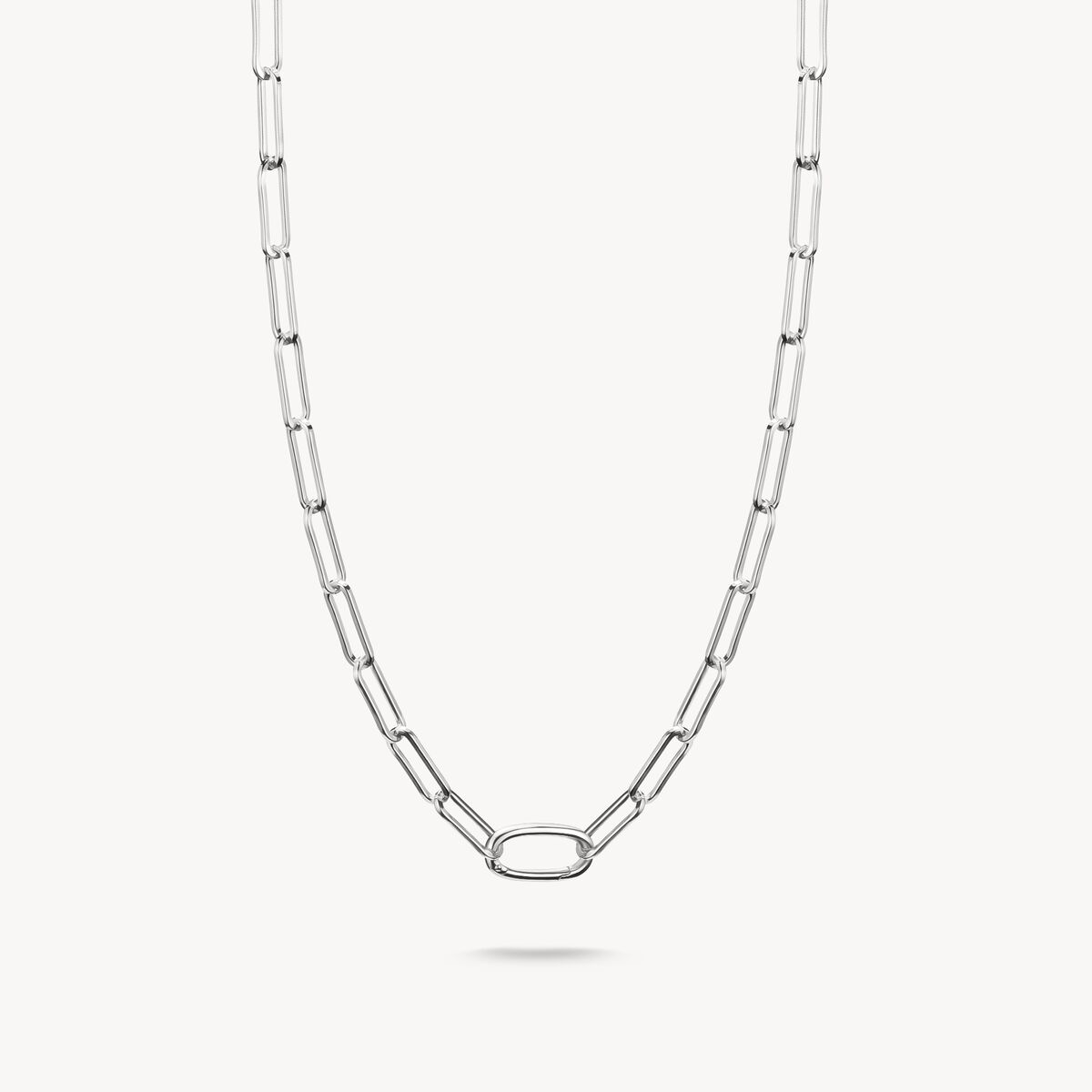 Charm-Kette Paperclip mit einem Connect Link Silber