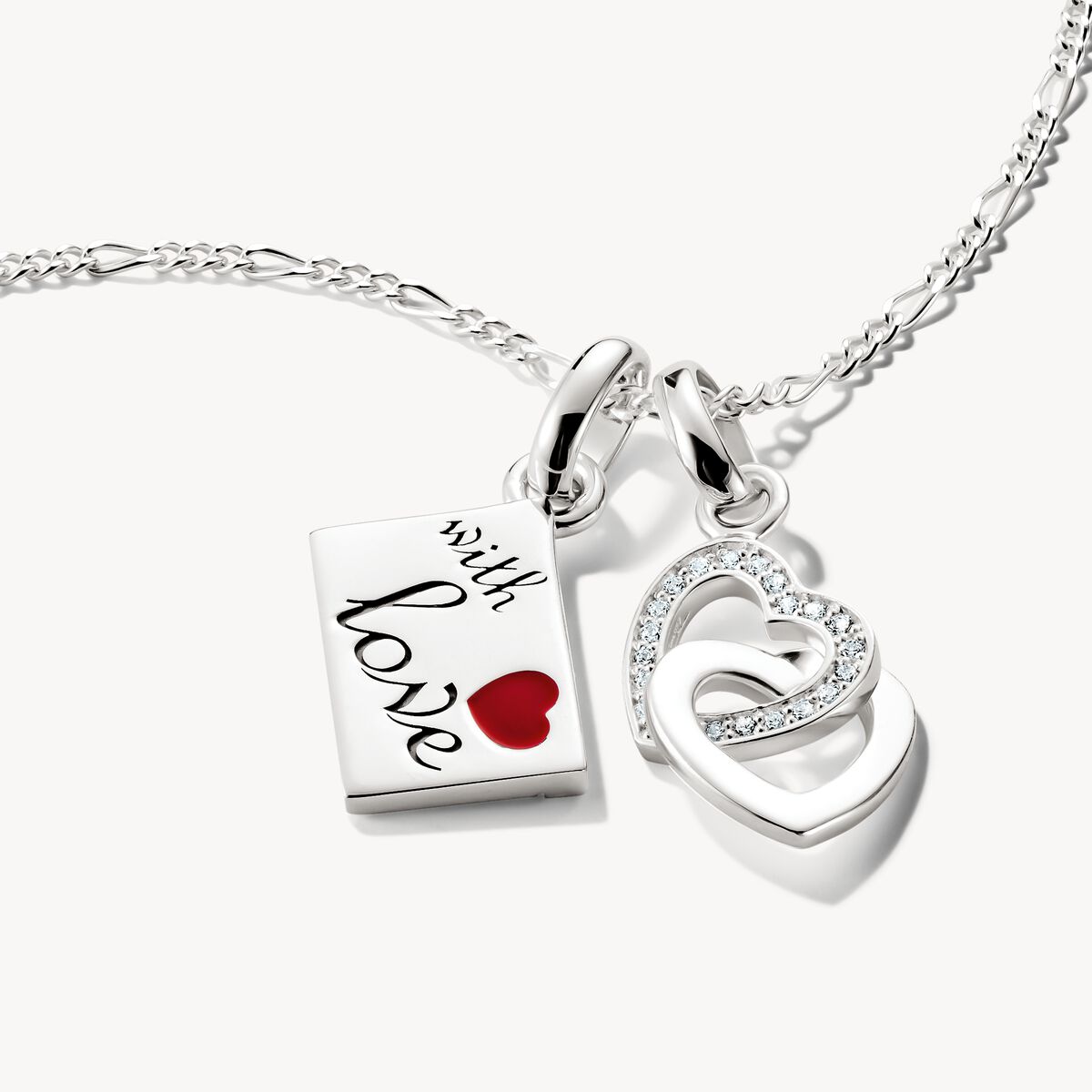 THOMAS SABO - Charm-Anhänger verschlungene Herzen Connect Silber
