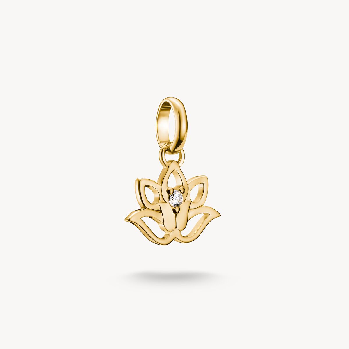 THOMAS SABO - Charm-Anhänger Lotusblüte mit Stein Connect vergoldet