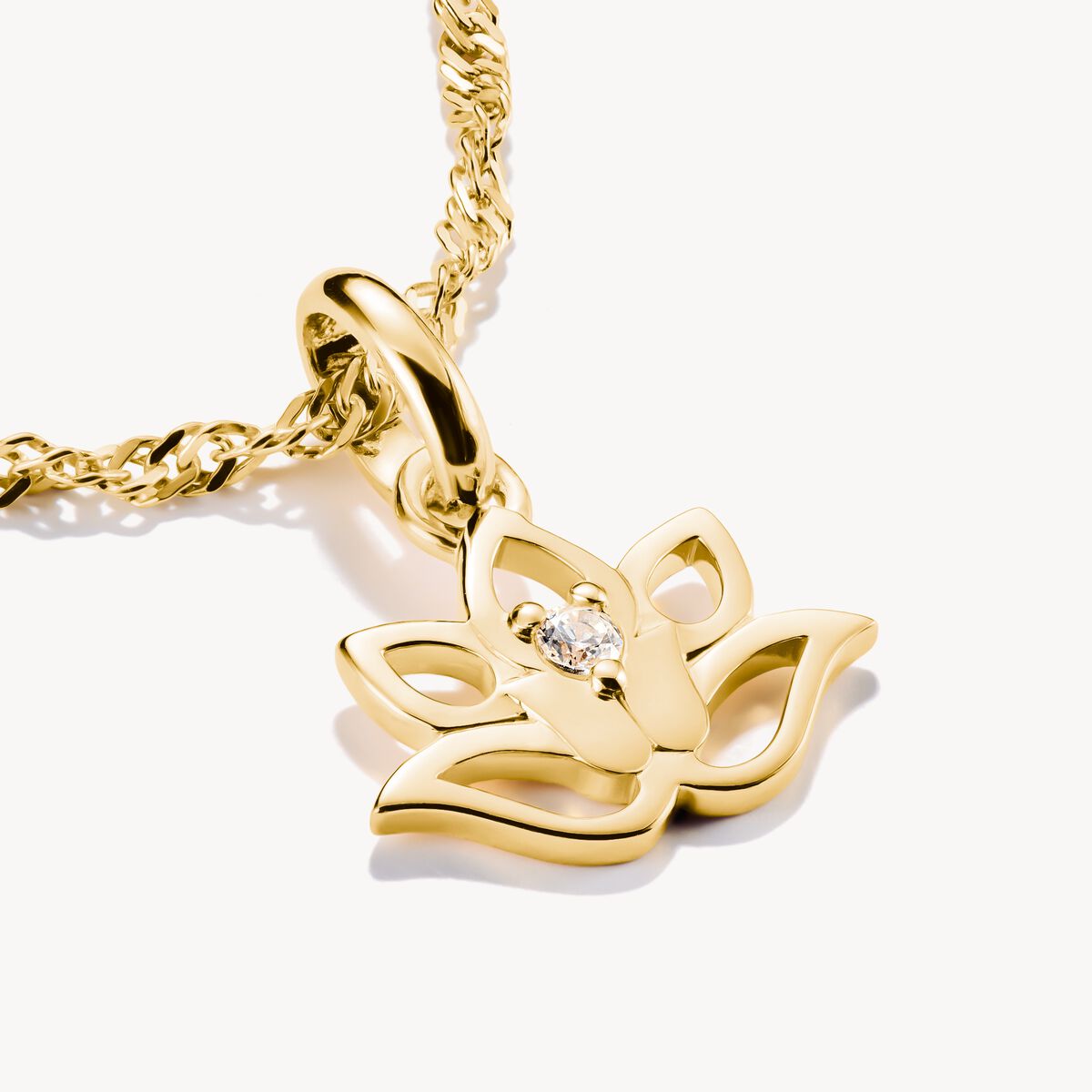 THOMAS SABO - Charm-Anhänger Lotusblüte mit Stein Connect vergoldet