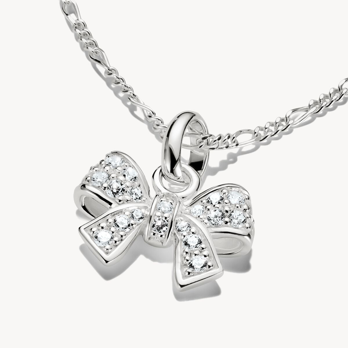 THOMAS SABO - Charm-Anhänger Schleife mit Steinen Connect Silber
