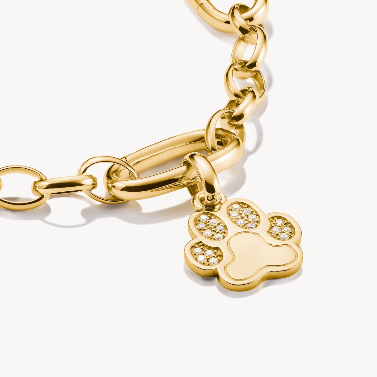 THOMAS SABO - Charm-Anhänger Pfote mit Steinen Connect