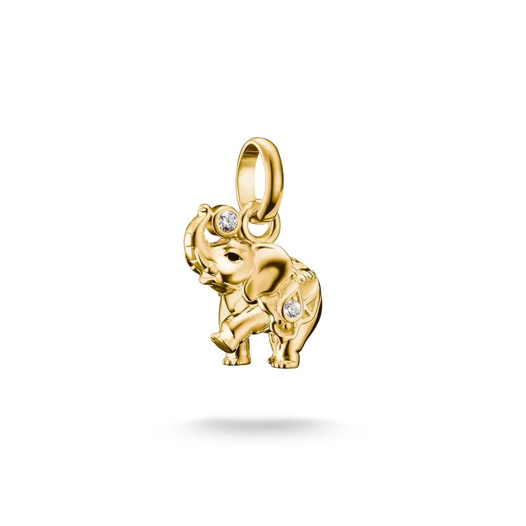 THOMAS SABO Charm Elefant Connect 18k vergoldet mit weißem Zirkonia