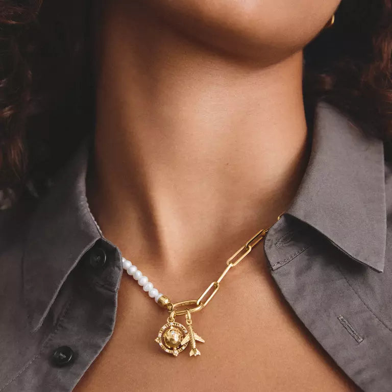 THOMAS SABO - Charm Erdkugel mit weißem Zirkonia – Connect