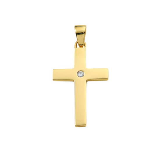 FRÖHLICH - Kreuz Anhänger in Gold mit Brillant