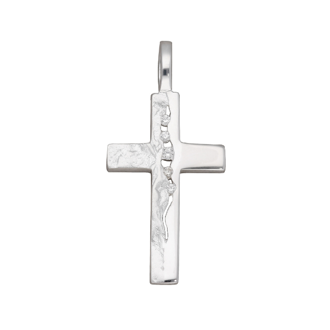 FRÖHLICH - Kreuz Anhänger in Silber mit Zirkonia