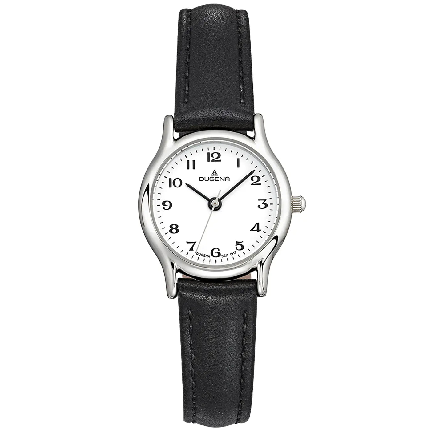 DUGENA - Vintage Uhren: Vintage Weiß Gold Lederband Braun 4460536-1