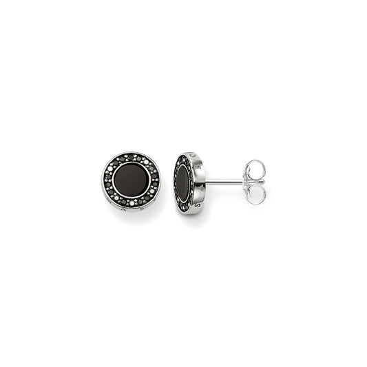 THOMAS SABO - Ohrstecker in Silber klassisch Pavé schwarz