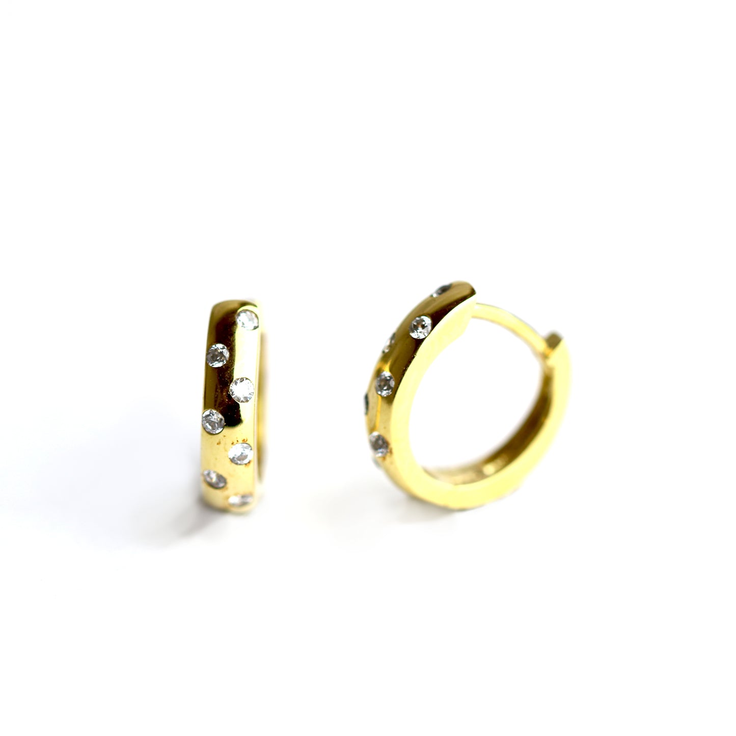 WILHELM MÜLLER  - Creolen in Gold mit Zirkonia