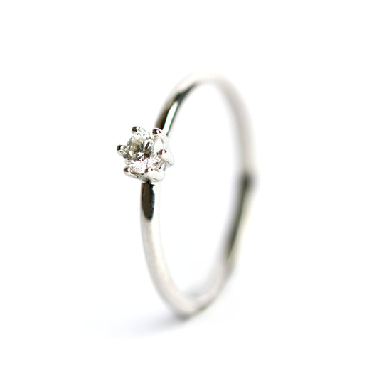 BEDRA- Verlobungsring in Weißgold mit Brillant 0,15 ct