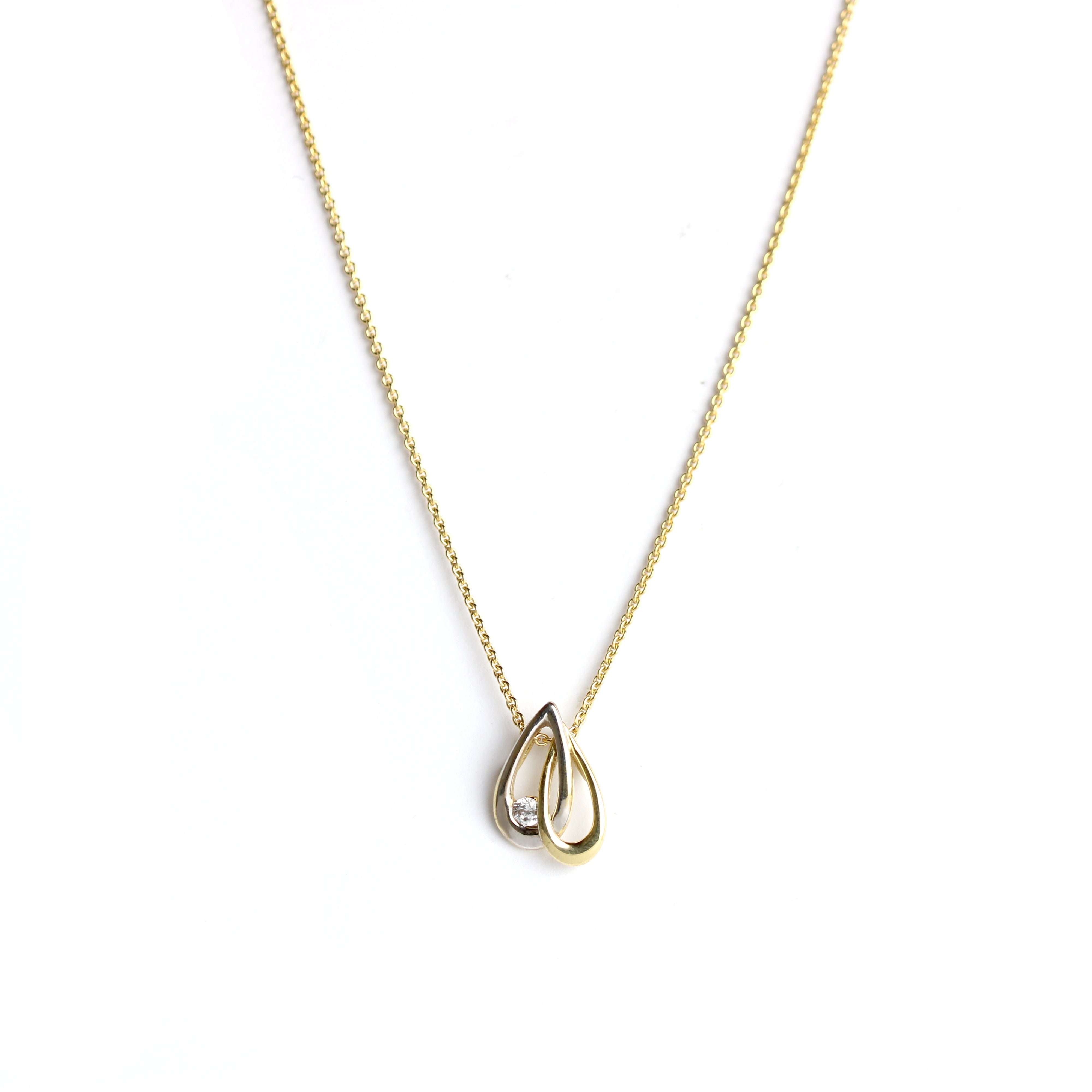 WILHELM MÜLLER - Anhänger in Bicolor Gold mit Zirkonia