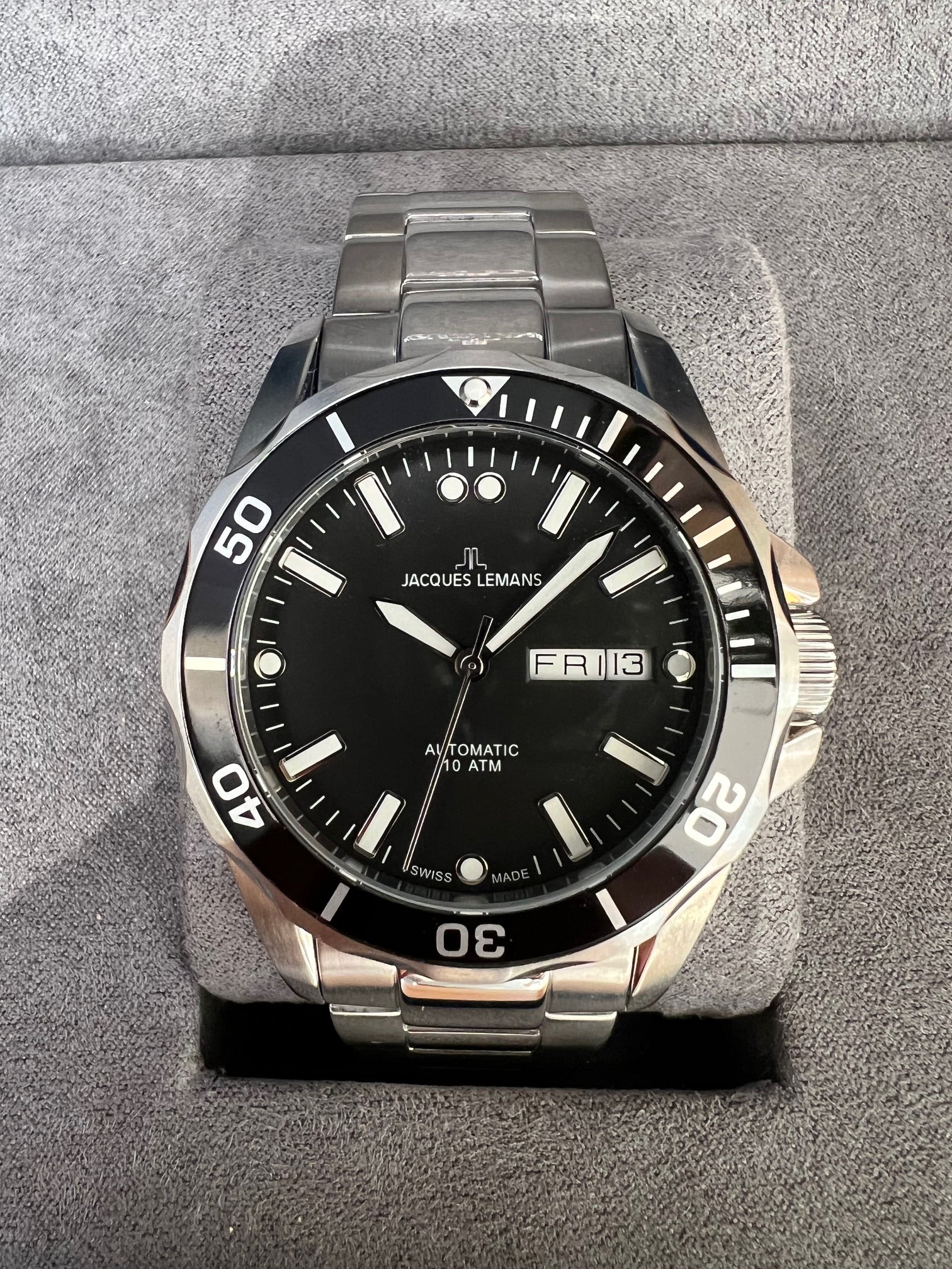 JACQUES LEMANS - Automatik Diver 1-1955A (UNGETRAGEN UND VERKLEBT)
