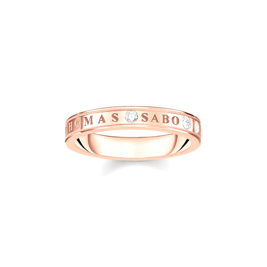 THOMAS SABO - Ring mit weißen Steinen verroségoldet