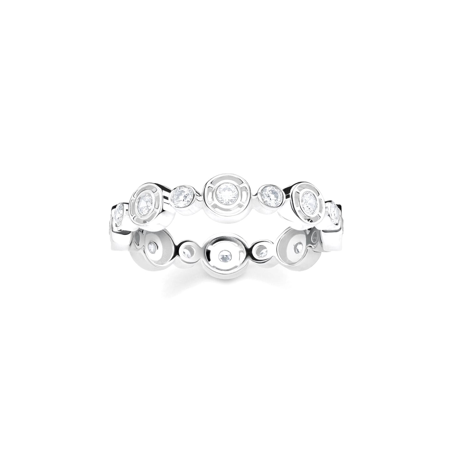 THOMAS SABO - Ring Kreise mit weißen Steinen Silber