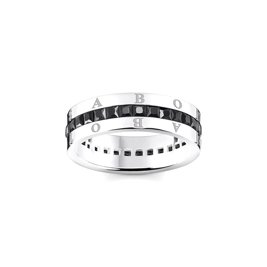 THOMAS SABO - Bandring mit schwarzen Steinen Pavé Silber